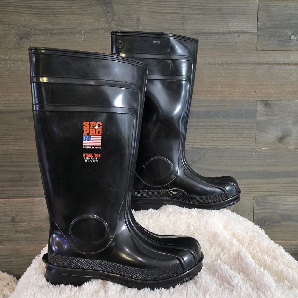SFC PRO Shoes For Crews Steel Toe Rubber Work Boots Men’s 6 Womens 8